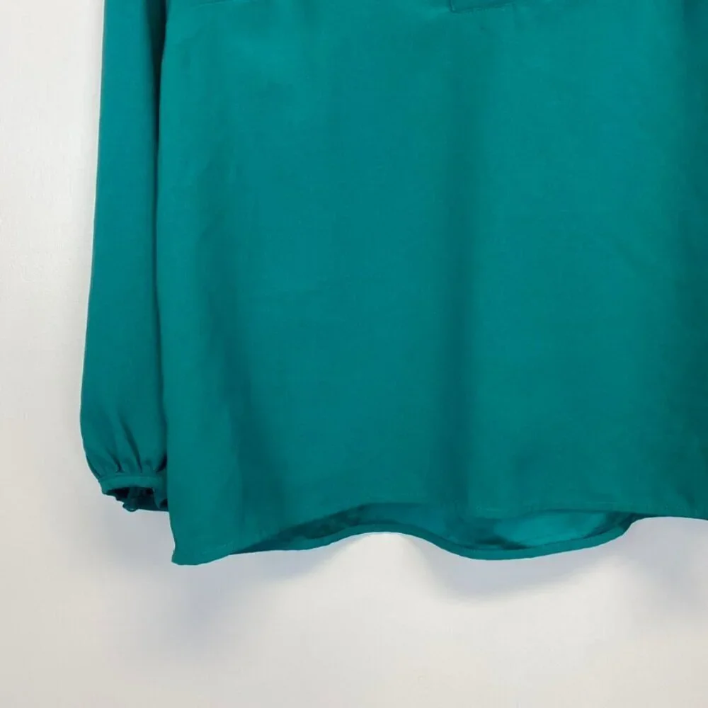 J. Crew Green V Neck Blouse